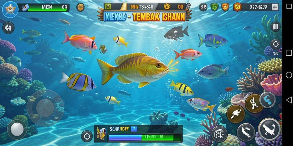 Tampilan gameplay seru dari 34R dalam menembak ikan.