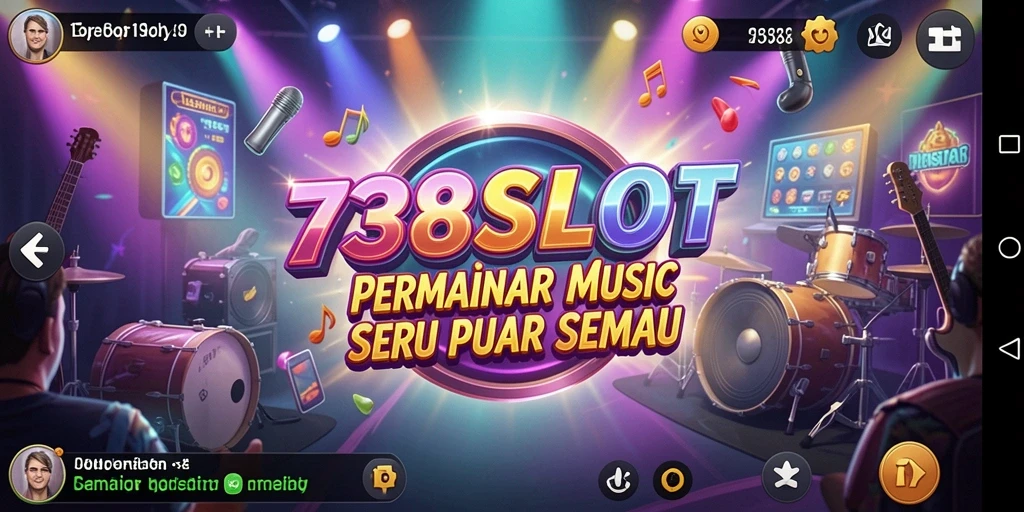 Screenshot gameplay 738SLOT yang menampilkan tantangan musik seru.