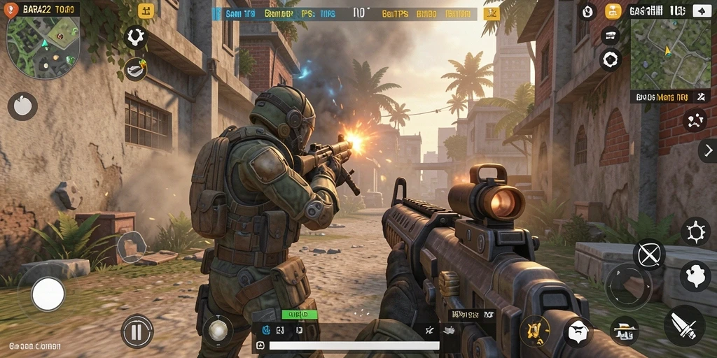 Screenshot BARA22 menampilkan aksi seru dalam gameplay TPS.