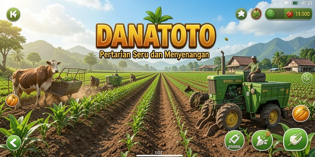 Tampilan gameplay seru dari danatoto dengan aktivitas bertani.