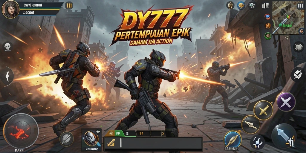 Tampilan gameplay seru di DY777 saat bertempur melawan musuh.