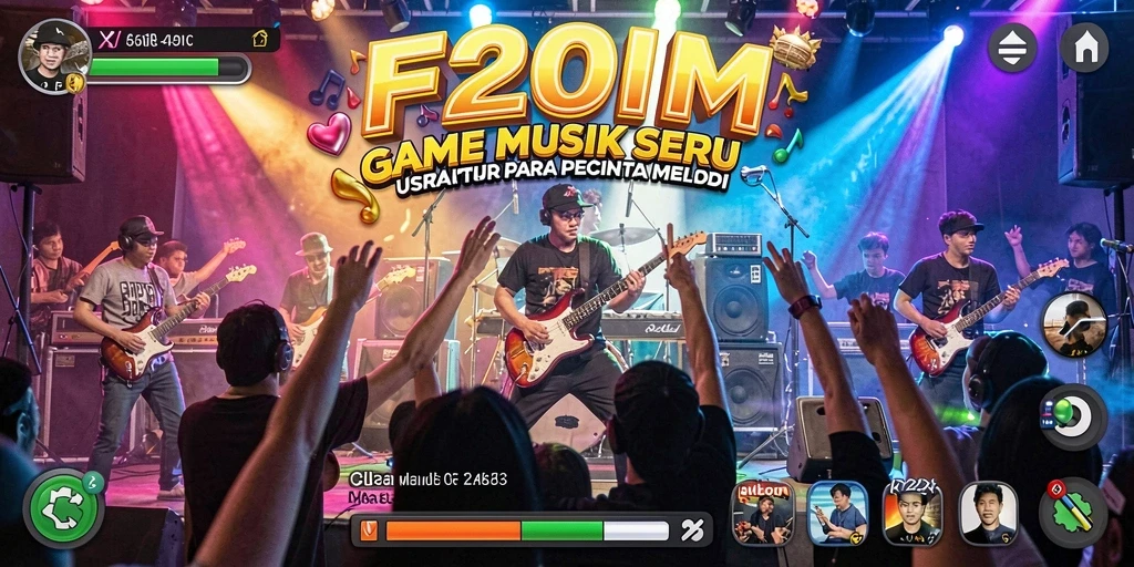Tampilan menarik dari gameplay F200M dengan musik yang menyenangkan.