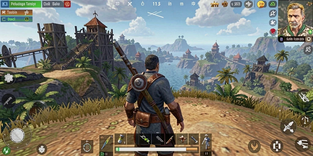 Screenshot gameplay menunjukkan petualangan seru di dunia terbuka.