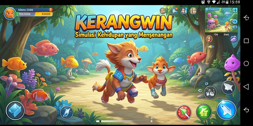 Screenshot utama KERANGWIN yang menampilkan suasana gameplay Simulation yang seru.