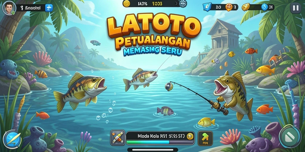 Tangkapan ikan yang megah dalam gameplay LATOTO.