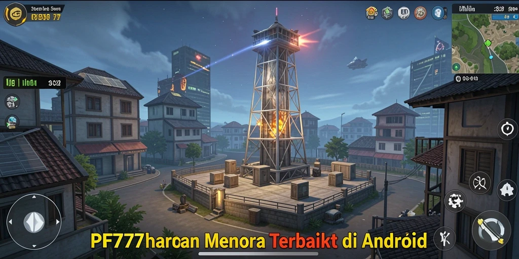 Gameplay PF777 menampilkan pertarungan strategi Tower Defense yang intens.