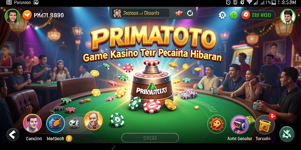 Tampilan gameplay kasino PRIMATOTO yang memukau dan dinamis.