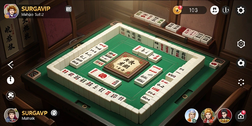 Tampilan utama gameplay Mahjong di SURGAVIP yang seru dan menantang.