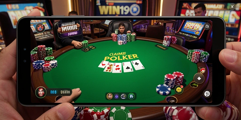 Tampilan screenshot WIN199 menunjukkan aksi intens permainan Poker.