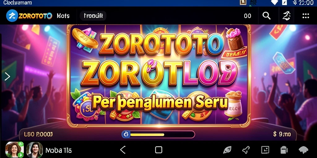 Screenshot ZOROTOTO menampilkan gameplay Slot yang mendebarkan.